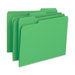 File Folder, 1-Ply, 1/3 Cut Assorted Tabs, Letter, 100 per Box, Green