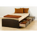 Twin Platform Storage Bed with Three Drawers in Espresso