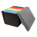 File Tote,18-5/16"x14-1/16"x12-3/8",Black Base w/ Silver Lid