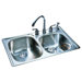 33" x 22"  Stainless Steel Double Bowl 4-Hole Kitchen Sink