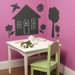 House and Trees Chalkboard Vinyl Peel and Stick Mural