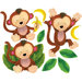 Baby Monkeys Peel and Stick Wall Stickers