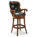 Shaped Back Leather Swivel Counter Stool
