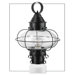 Cottage Onion One Light Outdoor Medium Post Mount Lantern in Black