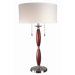 Arpeggio Two Light Table Lamp in Walnut and Nickel