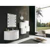 Archeda V Center Unit Curved Vanity Base in Glossy Lacquered White