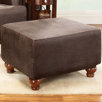 Stretch Leather Ottoman Slipcover