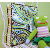 Paisley Splash in Lime Throw Pillow