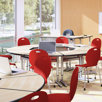 Student Desk with Single Post Leg