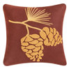 Oak Ridge Stripes Rustica Pinecone Hooked Pillow