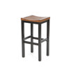 29" Black Contour Stool w/ Oak Top