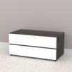 Allure 36" Storage Cabinet in White and Ebony with 2 Drawers