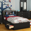 Spark Mates Bed with Bookcase Headboard