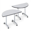 Smart Tables: 24" x 48" Half Circle Thermofused Melamine Conference Table With Fixed Bases