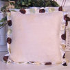 Ash Lemon Pillow with Polka Dot Trim
