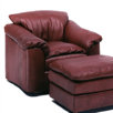 Denver Leather Armchair and Ottoman