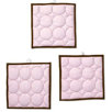 Quilted Circles Three Piece Wall Hangings in Pink and Chocolate