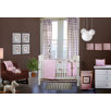 Quilted Circles 4 Piece Crib Set in Pink and Chocolate