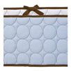 Quilted Circles Bumper Pad in Blue and Chocolate