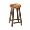 Hickory Round Barstool with Upholstered Seat
