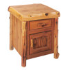 Traditional Cedar Log 1 Drawer Nightstand