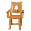 Cedar Counter Height Cut-Out Log Arm Chair