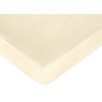 Teddy Bear Pink Fitted Crib Sheet in Solid Cream Microsuede