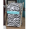 Turquoise Funky Zebra Laundry Hamper