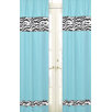 Turquoise Funky Zebra Window Panel (Set of 2)