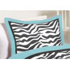 Turquoise Funky Zebra Standard Pillow Sham