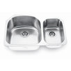 Stainless Steel Undermount Double Bowl Kitchen Sink with Small Right Bowl