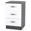 Mode Piano 3 Drawer Bedside Table