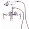 Tub Faucet with Hand Shower and Metal Lever Handles