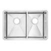 Stainless Steel Undermount Double Combination Bowl Kitchen Sink in Brushed Stainless Steel