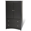 Black Sonoma 2 Door  Armoire Cabinet