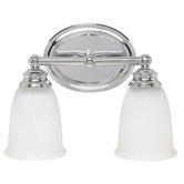 9.5" Two Light Bath Vanity in Chrome