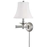 One Light Swing Arm Lamp in Matte Nickel
