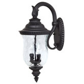 Ashford Two Light Outdoor Arm Up Wall Lantern in Black