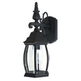 French Country One Light Outdoor Wall Lantern in Black
