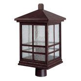Preston Four Light Outdoor Post Lantern in Mediterranean Bronze