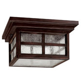 Preston Three Light Outdoor Flush Mount in Mediterranean Bronze