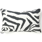 African Zebra Linen Pillow in Black / White