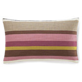 Hosta Stripe Cotton Pillow in Alabaster