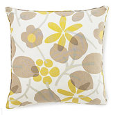 Bethe Flower Linen Square Pillow in Light Brown