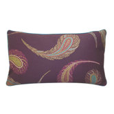 Peacock 12" x 20" Pillow in Plum