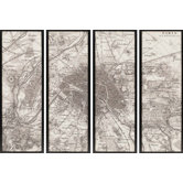 Paris Maps by Unknown Mark Abrams Art (Set of 4) - 62" x 22"