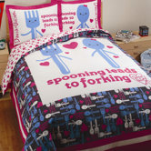 Spooning Duvet Set in White and Navy