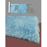 Eros Faux Flokati Blue Rug