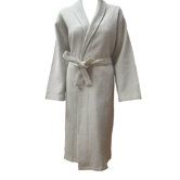 100% Cotton Unisex Shawl Collar Checked Waffel Weave Robe