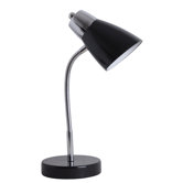 Flexible Gooseneck Desk Lamp with Brushed Accents in Black